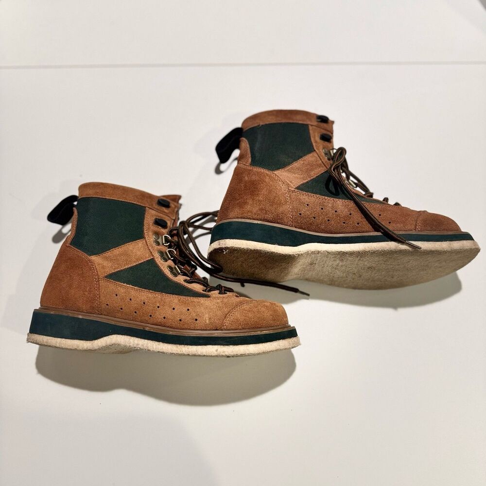 Hodgman wadelite Fly Fishing Wading Boots Felt Sole Brown Green Men's 8